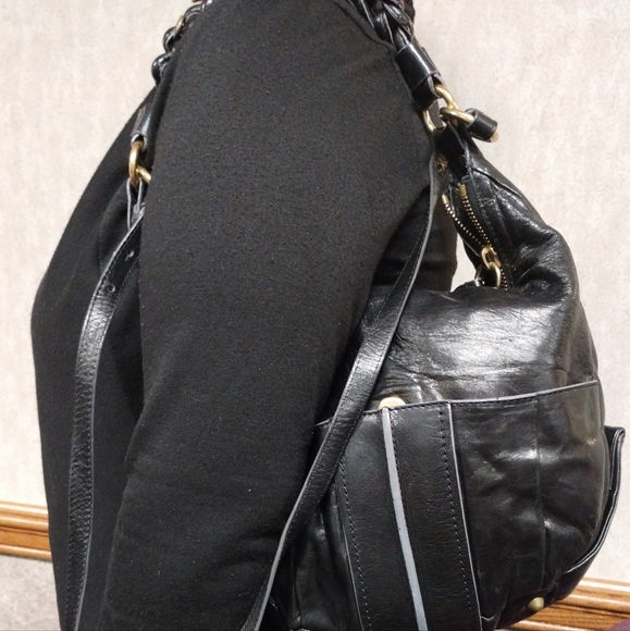 CHLOE Black Leather Braided Strap Heloise Hobo Bag Purse - Picture 4 of 13